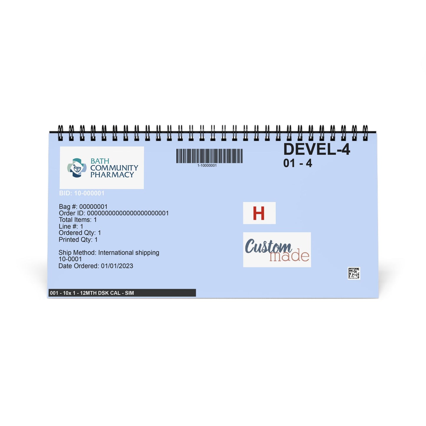 Desktop Calendar (2026 grid) - Pharmacy